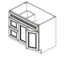 Vanity Sink Bases-1 Dummy Drawer Face 2 Door 2 Drawer Right