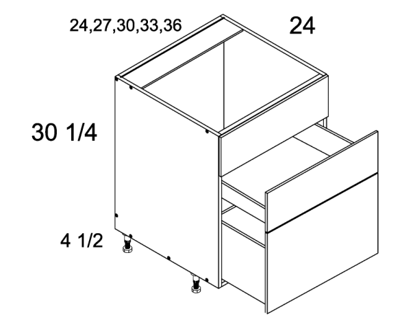 Two Drawer with False Front Range Base