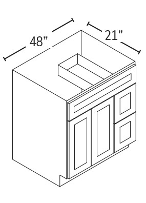 Four Door And Two Drawer Sink Base Vanities