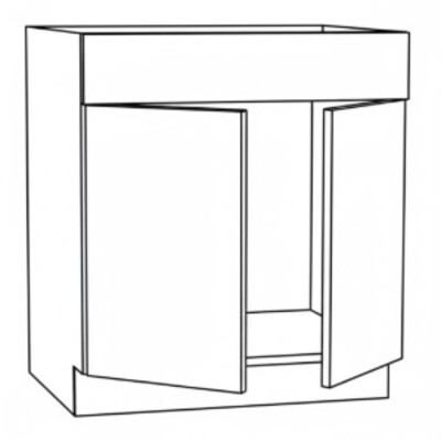 Sink Base Cabinet with Double Doors and Single False Drawer