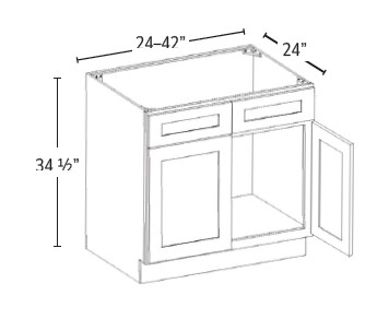 Double Door Single Drawer Sink Base