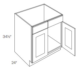 2 Drawer Front 2 Door Sink Base Cabinets