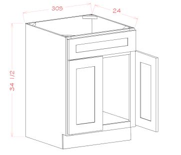 Double Door Single Drawer Front Sink Base Cabinet