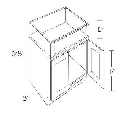 Double Doors Farm Sink Base Cabinet