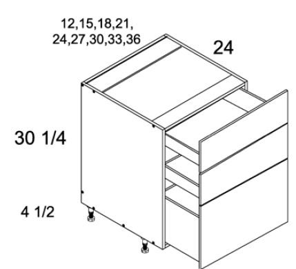 Three Drawer Desk Base