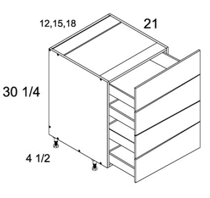 Four Drawer Vanity Base