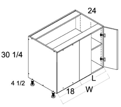 Full Height One Door Blind Base