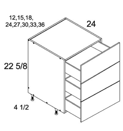 Three Drawer Desk Base