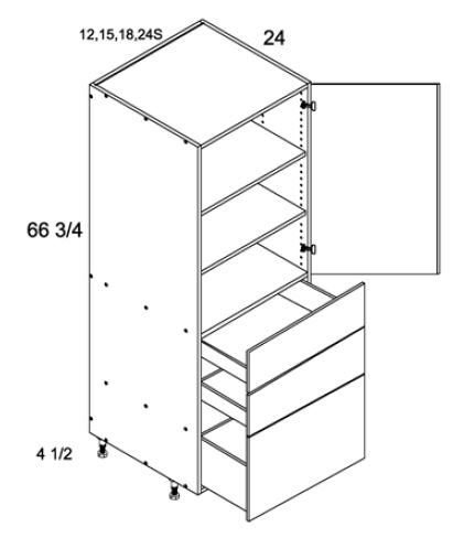 Tall with Three Drawer Utility