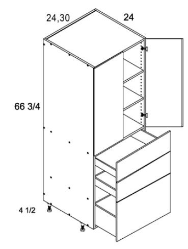 Tall with Three Drawer Two Door Utility