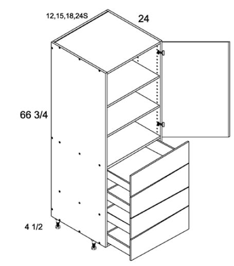 Tall with Four Drawer Utility