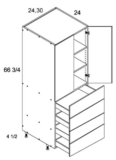 Tall with Four Drawer Two Door Utility