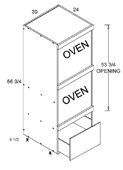 Tall Two Oven with One Drawer Utility