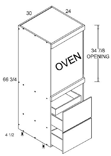 Tall One Oven with Two Drawer and One Inner Drawer