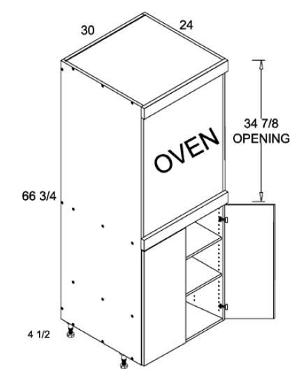 Tall One Oven with Full Height Two Door Utility