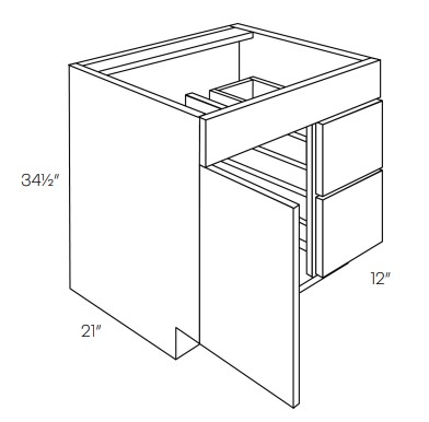 1 Door 2 Drawer Vanity Base Cabinets