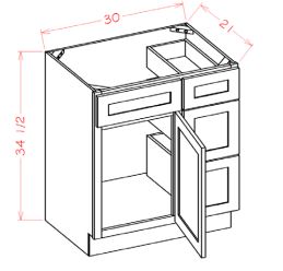 Vanity Combo Bases-Drawers Right