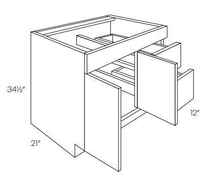 2 Door 2 Drawer Vanity Base Cabinets