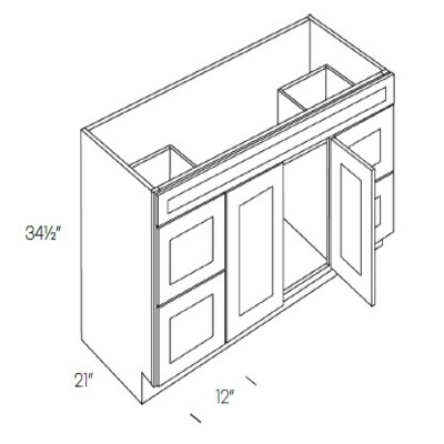 Double Doors & Drawer Vanity Base Cabinet