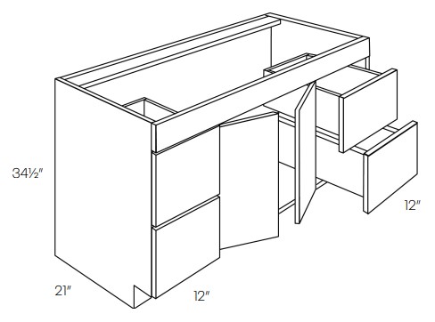 Double Door & Drawer Vanity Sink Base Cabinets