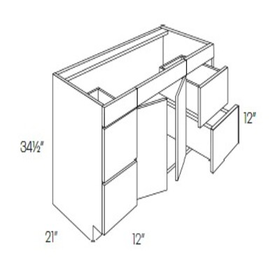 2 Door & Drawer Vanity Base Cabinet