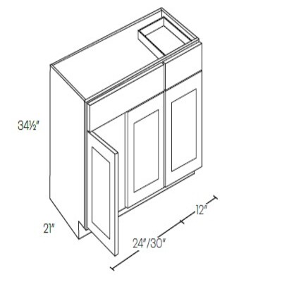 three Doors Vanity Base Cabinet