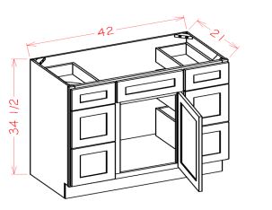 Vanity Combo Bases - Double Drawer Stack
