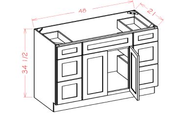 Vanity Combo Bases - Double Drawer Stack