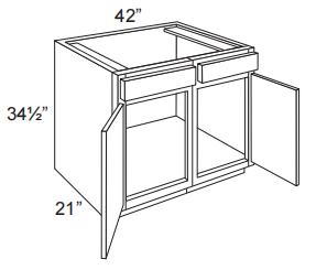 Vanity Sink Base Cabinet With 2 Doors And 2 Drawers