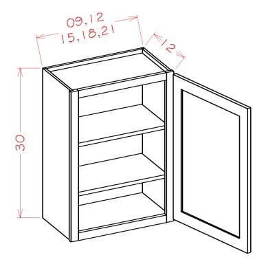 Single Door Wall Cabinets - 30