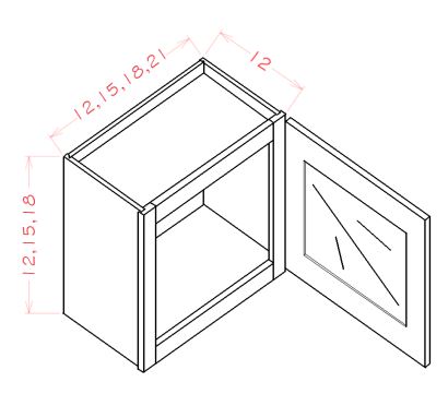 Glass Door Wall Stacker Cabinets - Single Door