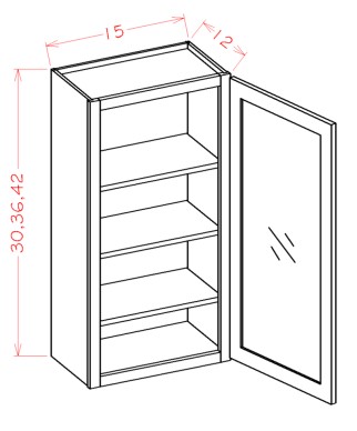Glass Door Wall Cabinets - Single Door