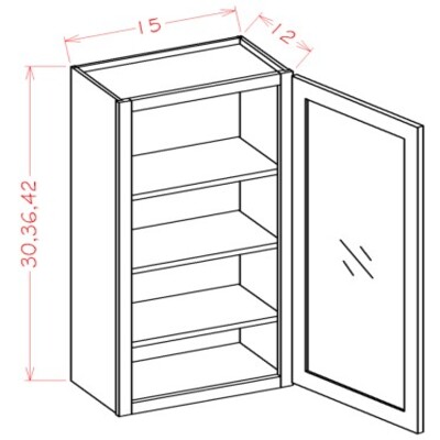 Single Door Wall Cabinets - Routed for Glass (with Finished Interior)