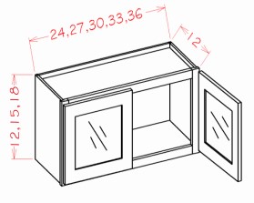 Glass Door Wall Stacker Cabinets - Double Door