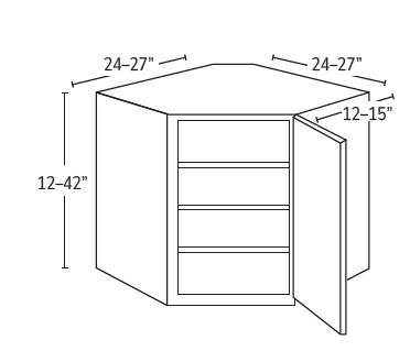 Diagonal Corner Wall Cabinet