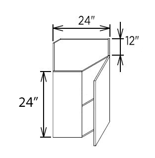 Wall Diagonal Door With 1 Shelf