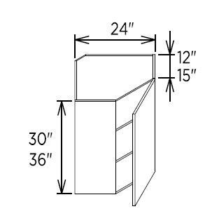 Wall Diagonal Door With 2 Shelves