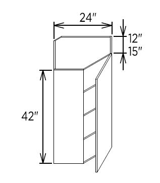 Wall Diagonal Door With 3 Shelves