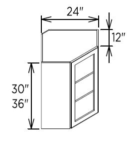 1 Door Wall Diagonal Mullion Door With 2 Shelves