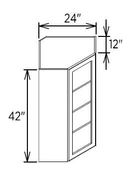 1 Door Wall Diagonal Mullion Door With 3 Shelves