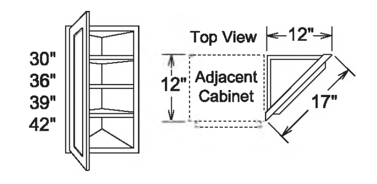 Wall End Angle Cabinet Single Door