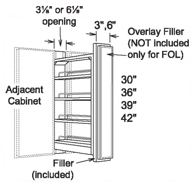 Wall Filler Storage Pull Out Organizer