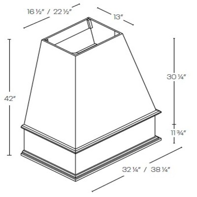 Sloped Wood Hood - Metal Liners Included