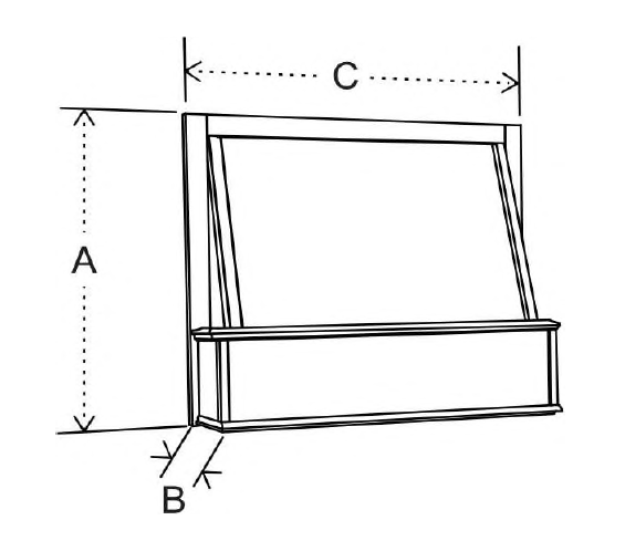Wall Wood Range Hood Front